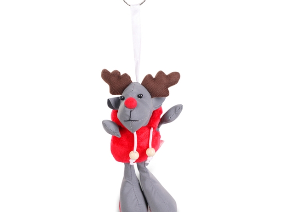 Brelok odblaskowy Reindeer, szary/czerwony