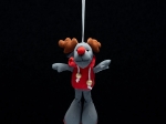 Brelok odblaskowy Reindeer, szary/czerwony